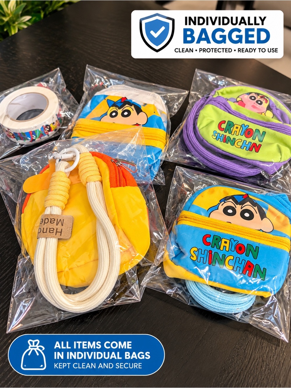 Crayon Shin-chan Mini Backpack Keychain Coin Purse Bag Charm ( new sealed bag)